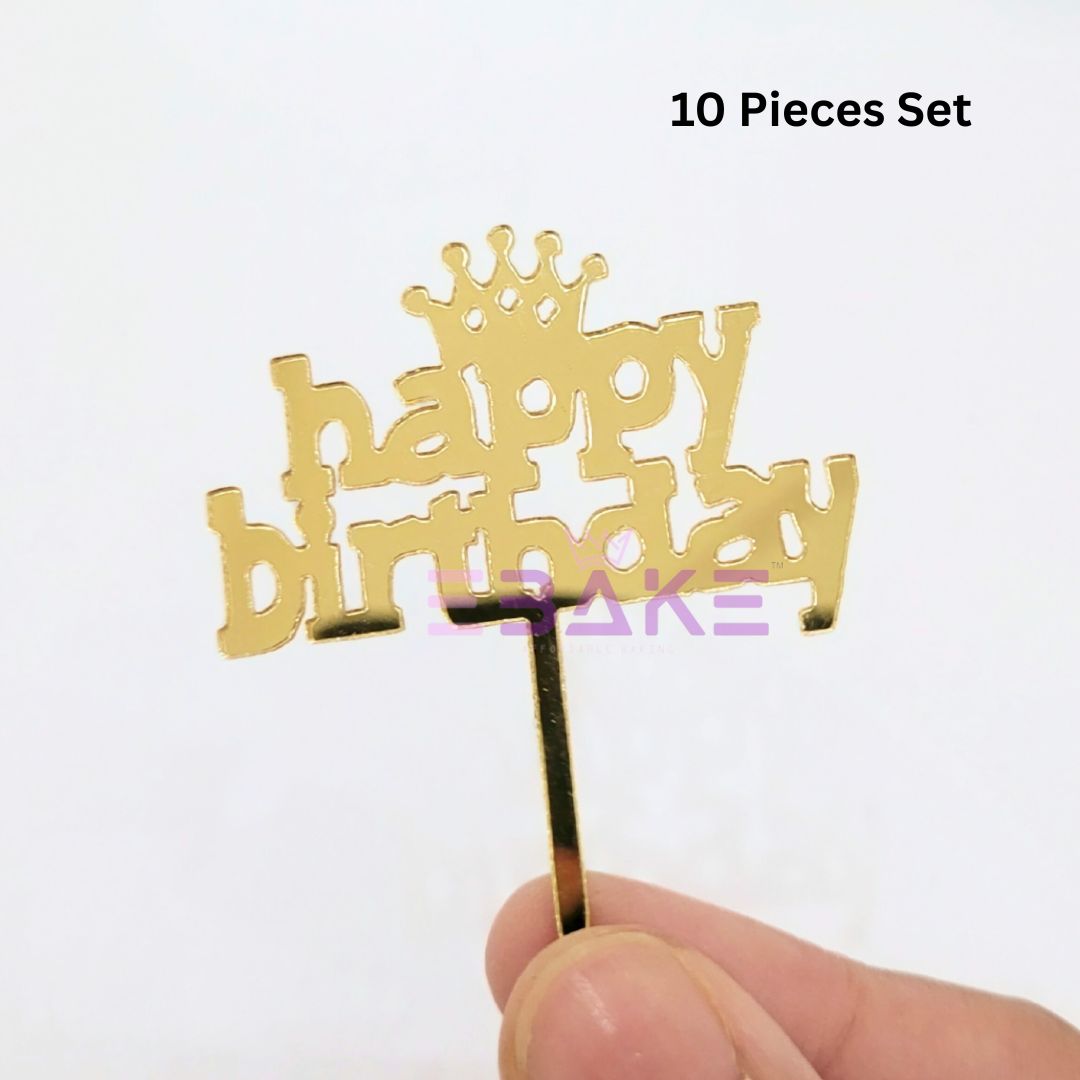 Happy Birthday Mini Topper- 2" (Set of 10 Pieces)