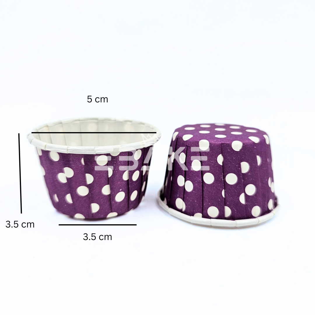 Mini Rolled Rim Muffin Cup / Cupcake Liners - Purple A531 (Set of 50 pieces)