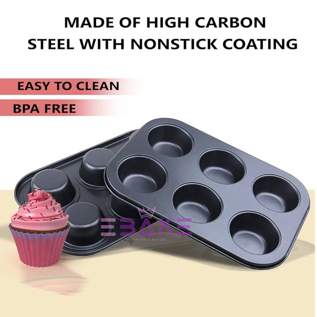 6 Cavity Non Stick Cupcake Mould / Muffin Tray