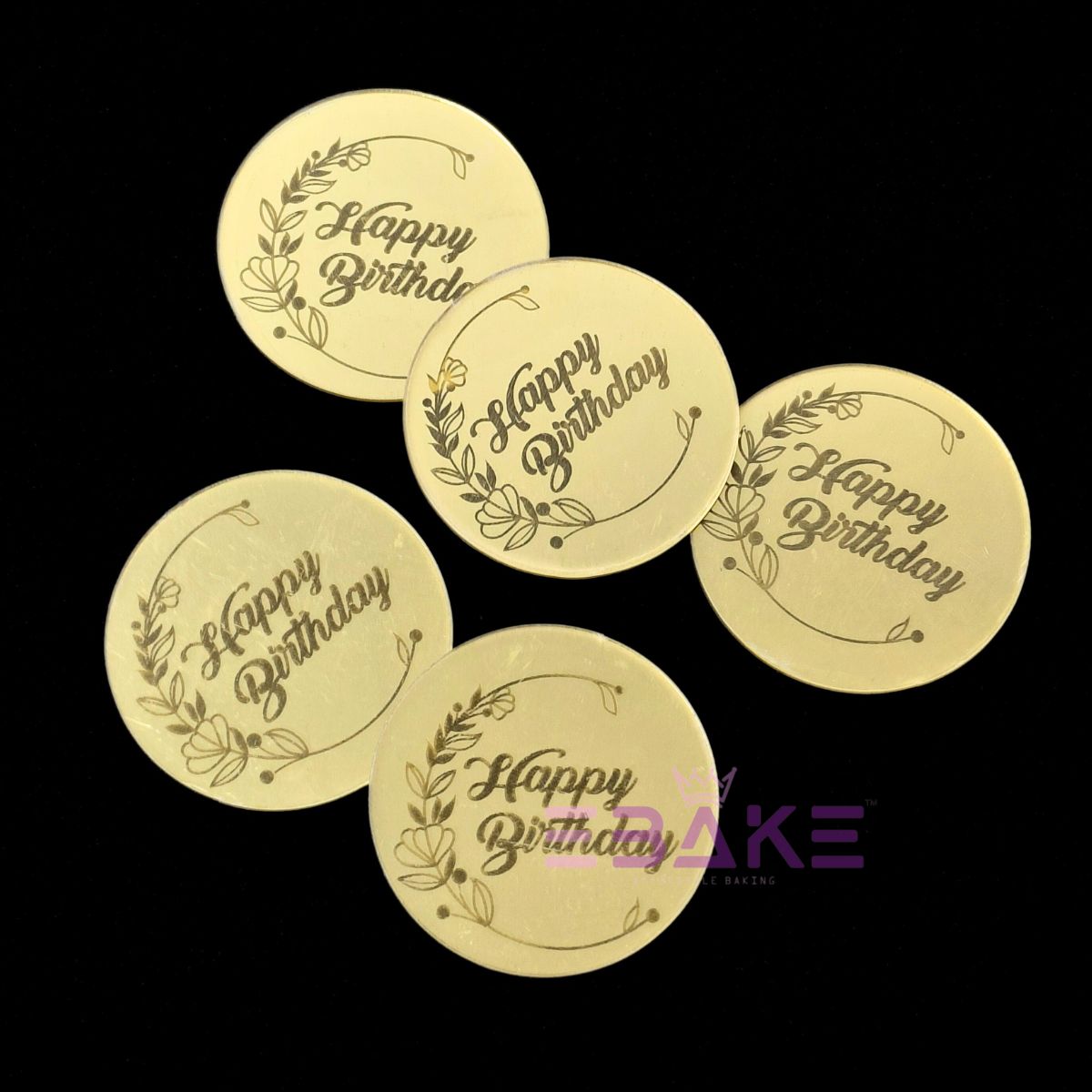 Happy Birthday Coin Topper 2" (Cake Disc) - Set of 10
