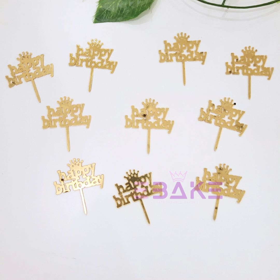 Happy Birthday Mini Topper- 2" (Set of 10 Pieces)