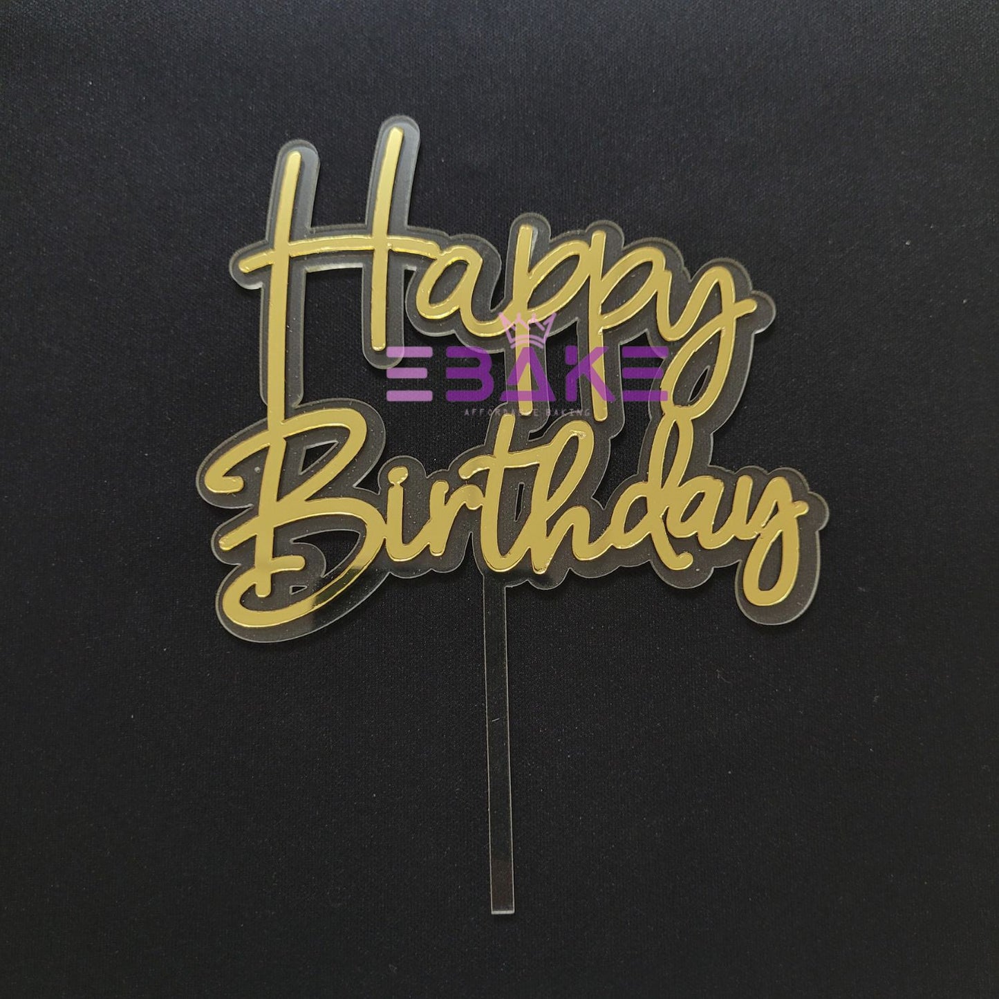 Happy Birthday Double Color Cake Topper