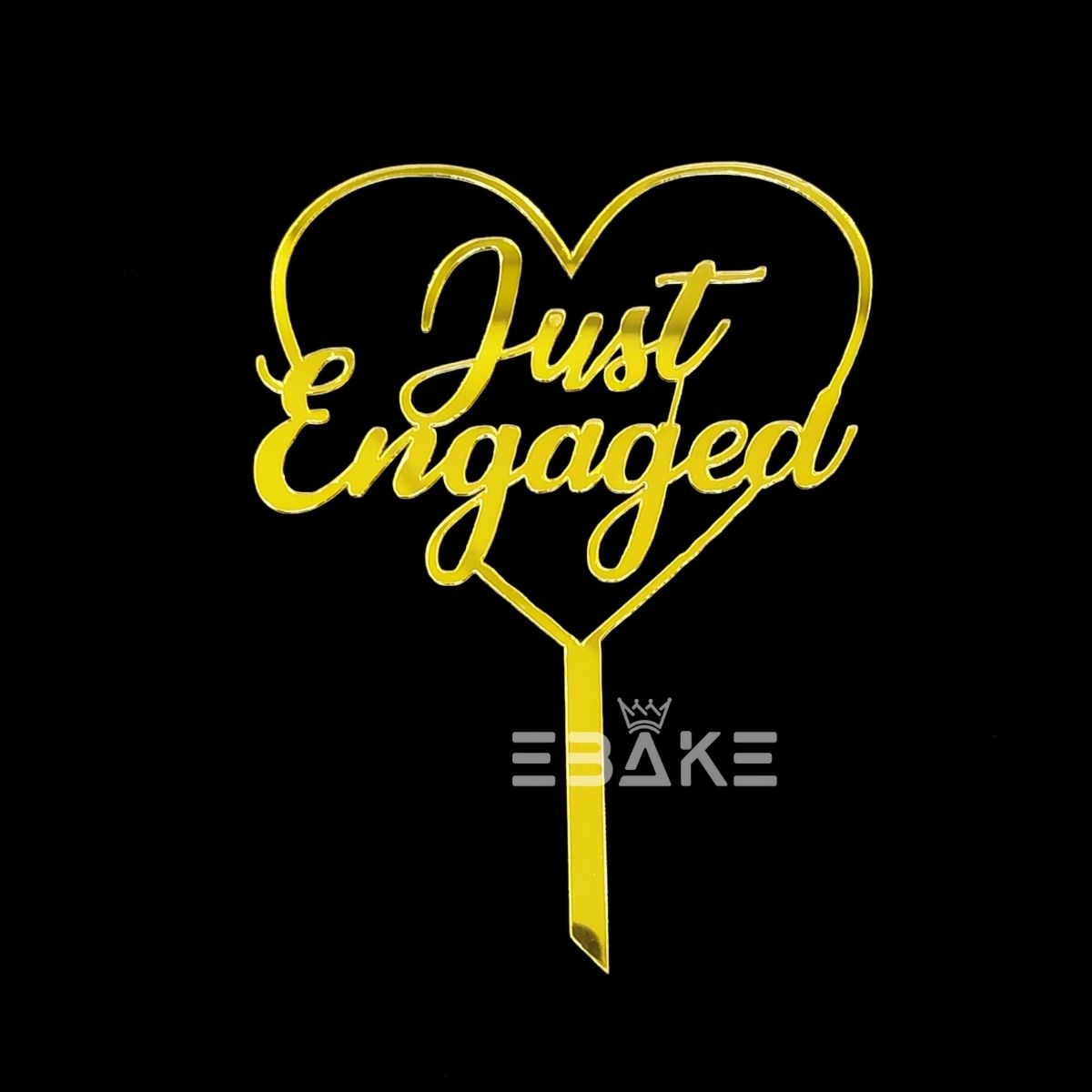 Just Engaged Cake Topper 4 Inch