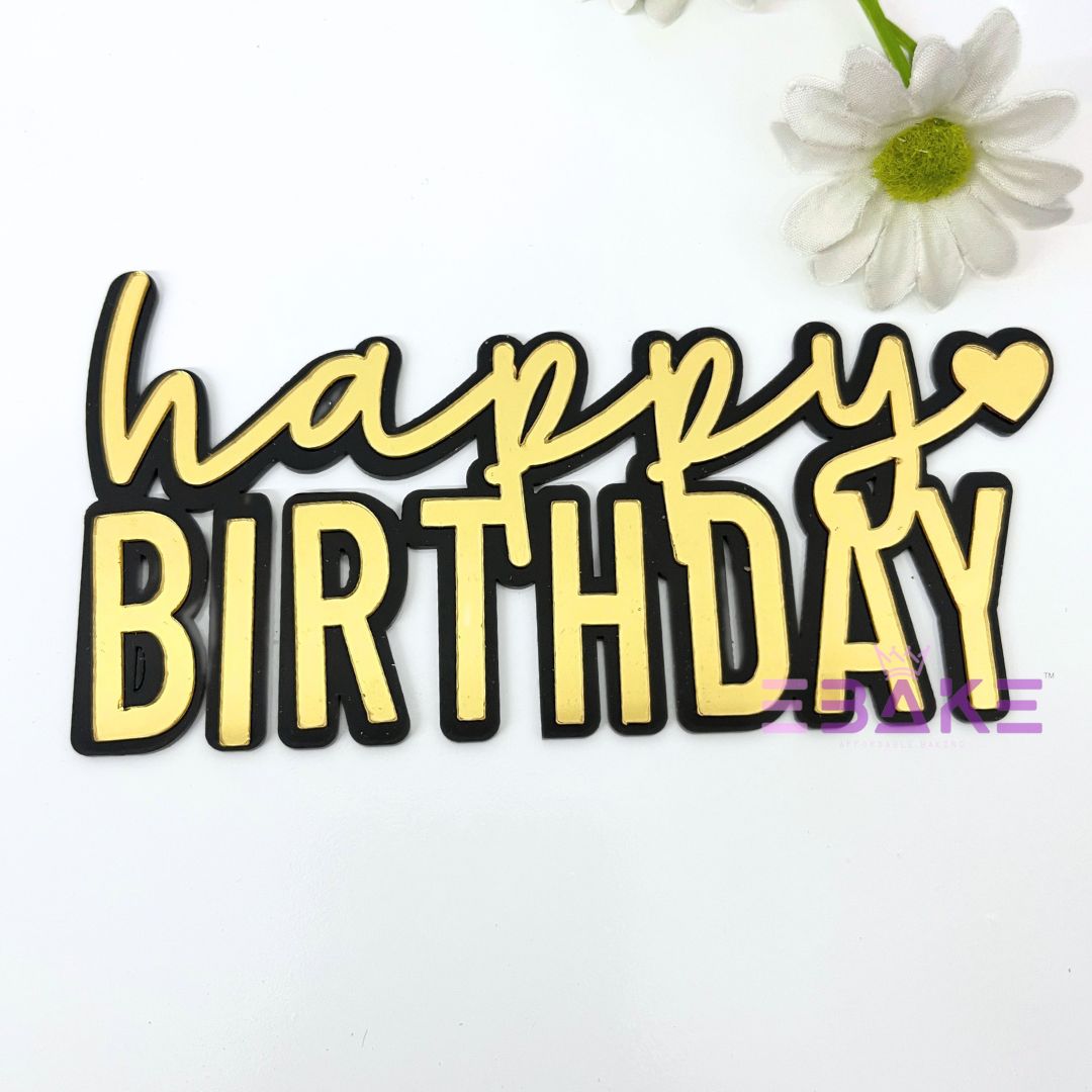 Double Colour Happy Birthday Cutout/Charm