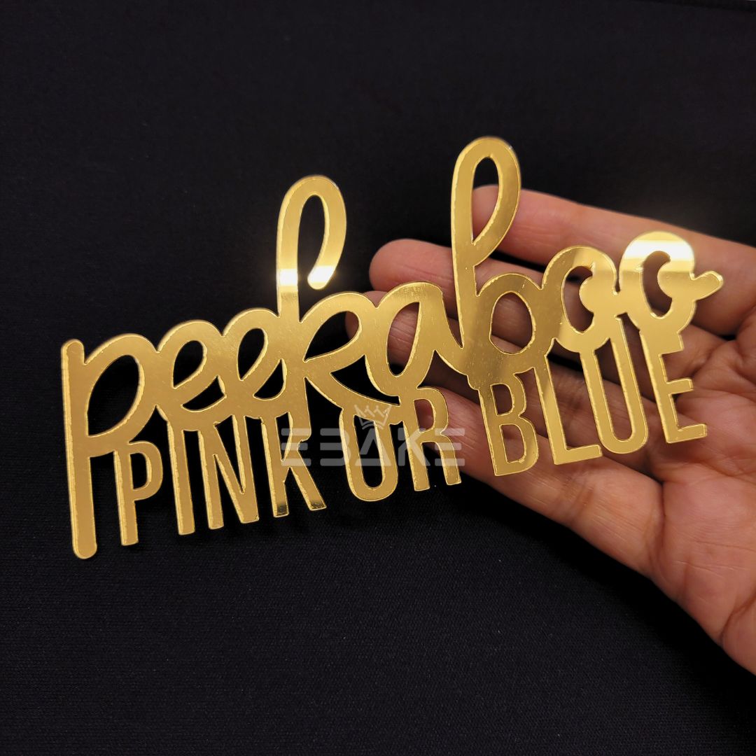 Peekaboo Pink or Blue Baby Shower Cutout