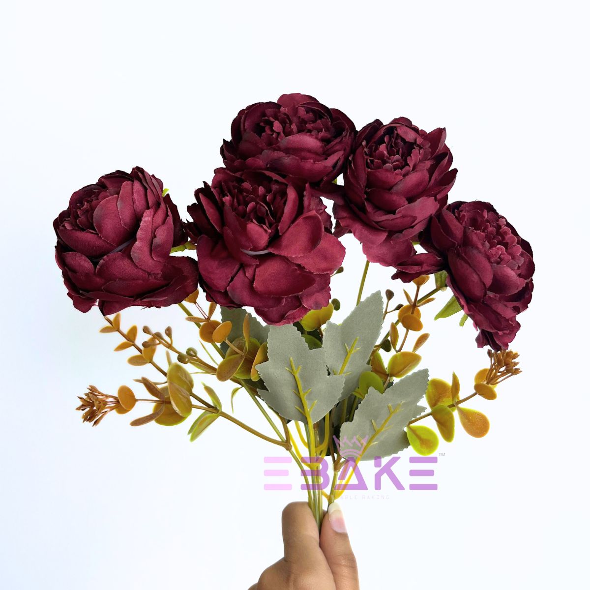 A1772 Peony Bunch With Fillers (Maroon)