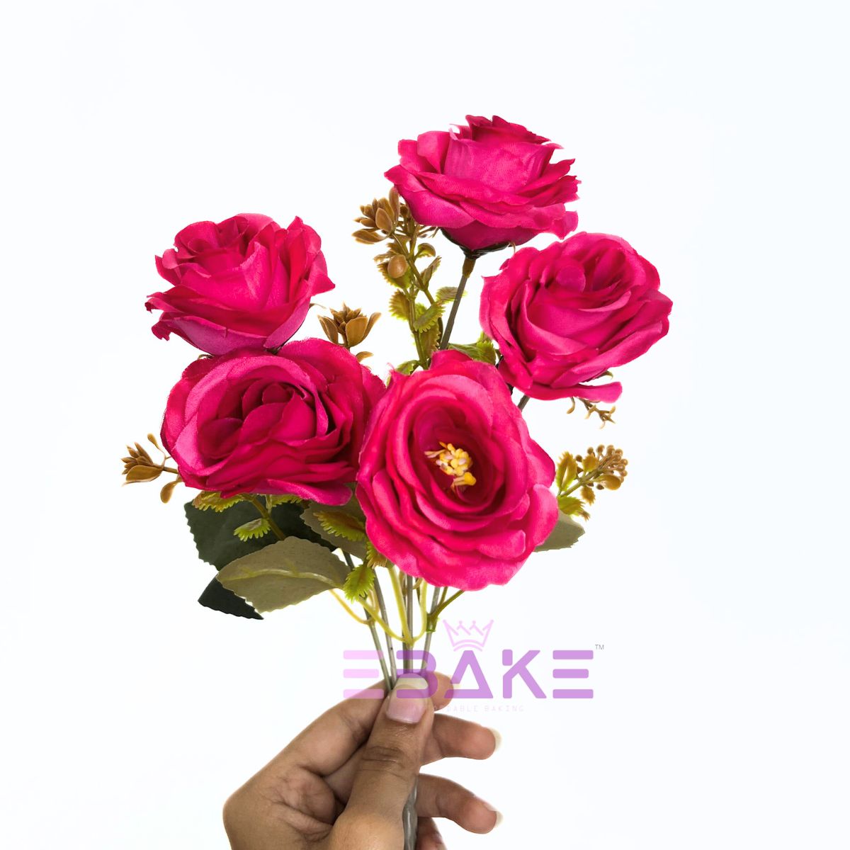 A1773 Hot Pink Rose Bunch With Fillers