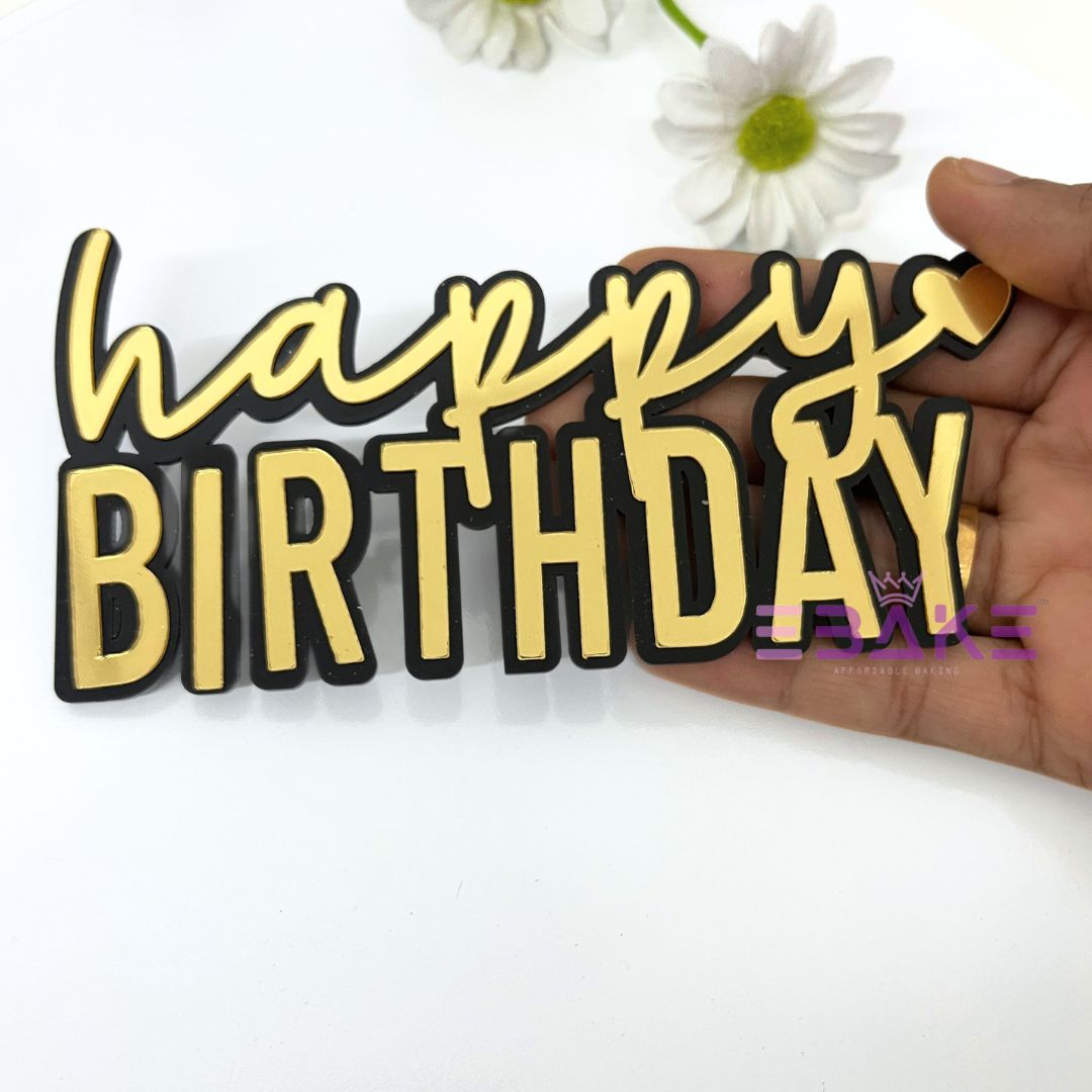 Double Colour Happy Birthday Cutout/Charm