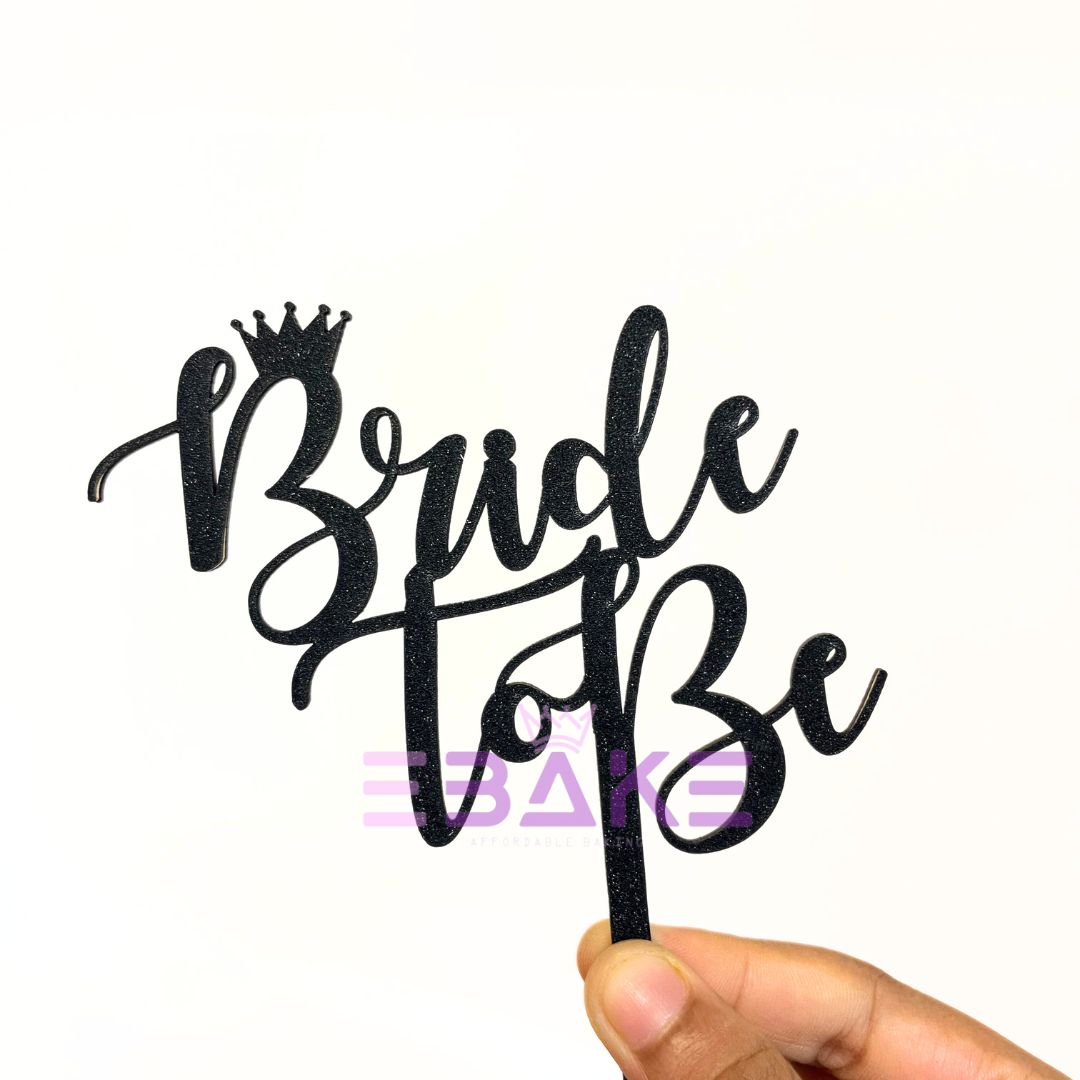 Bride To Be Cake Topper Black Shimmer
