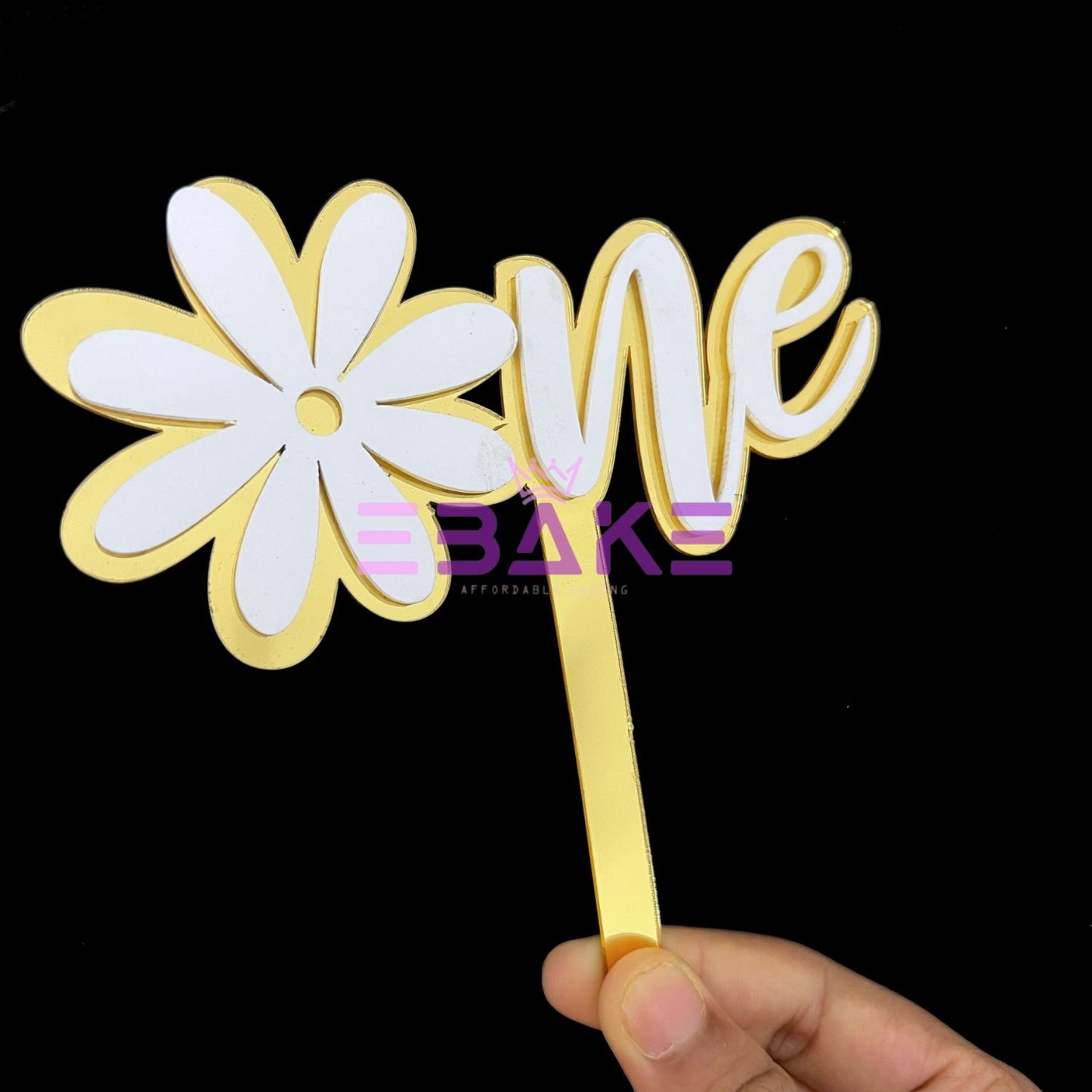 One Double Color Cake Topper