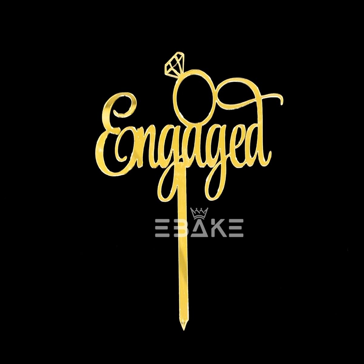 Engaged Cake Topper 4 Inch