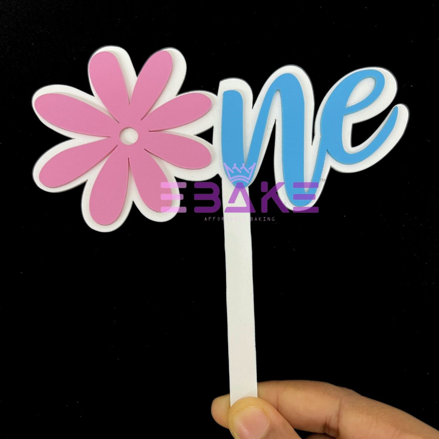 One Double Color Cake Topper