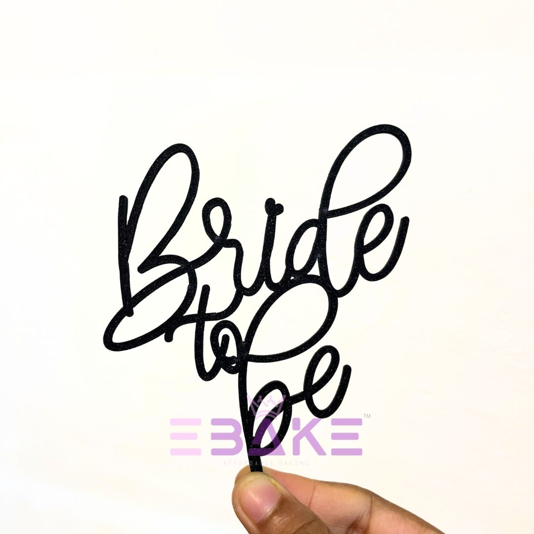 Bride To Be Cake Topper Black Shimmer