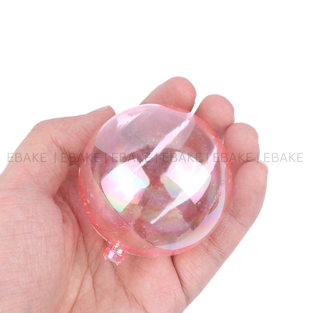 Pink Clear Transparent Faux Balls - Set of 12 Pcs