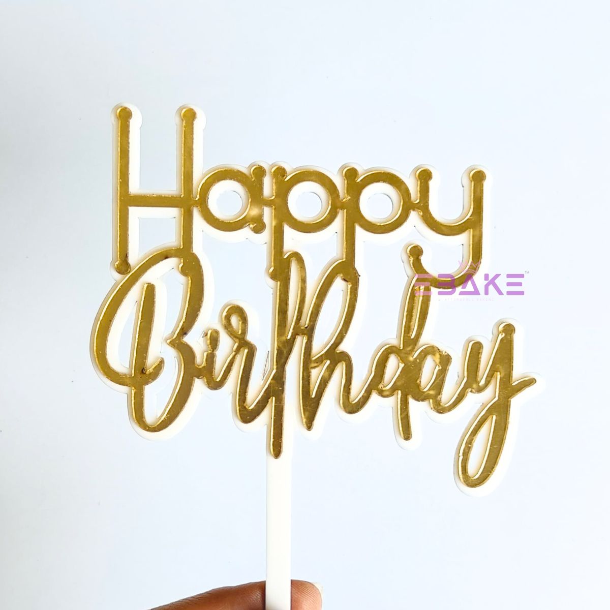 Happy Birthday Double Color Cake Topper