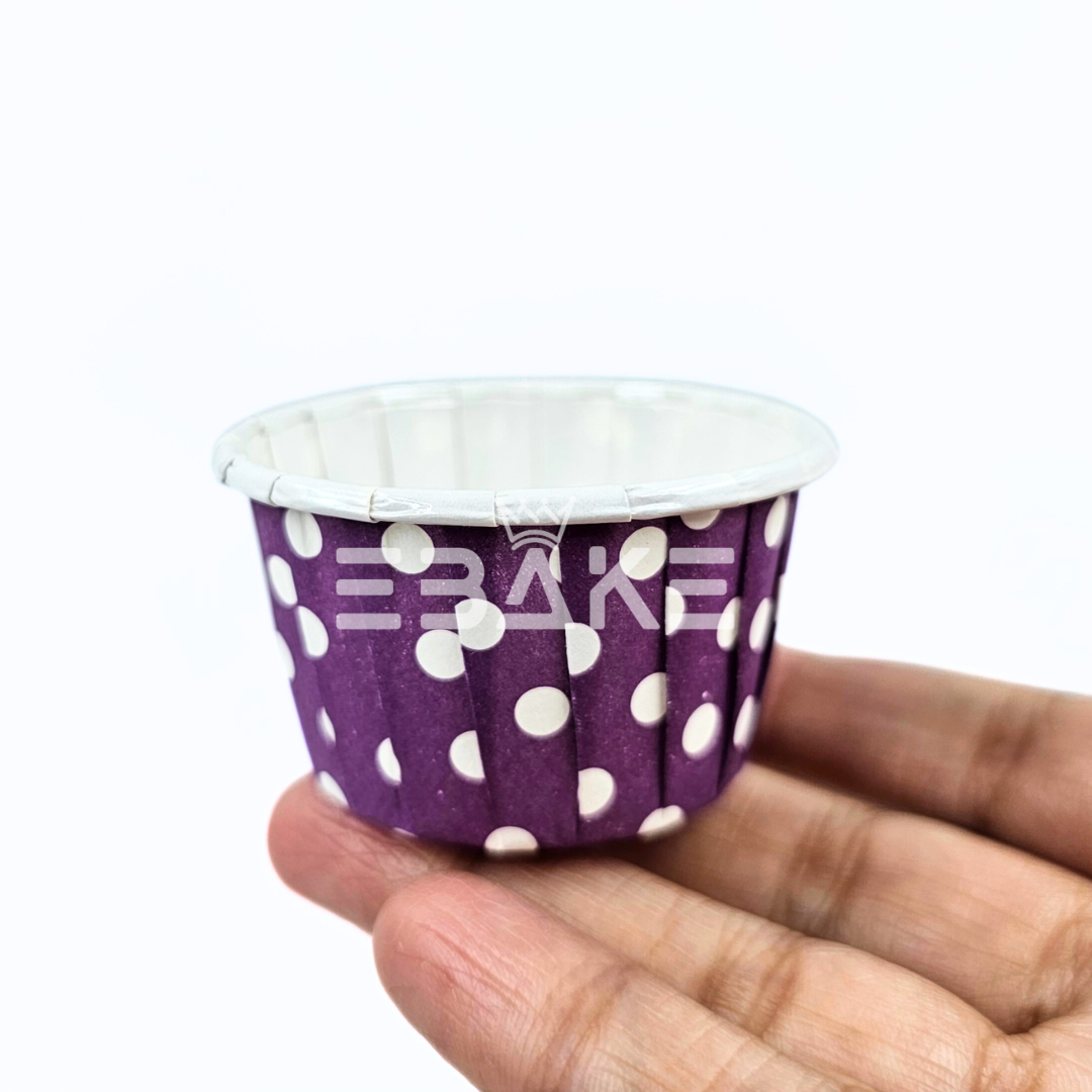 Mini Rolled Rim Muffin Cup / Cupcake Liners - Purple A531 (Set of 50 pieces)