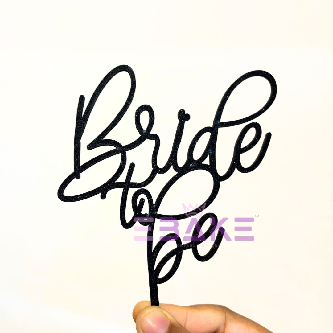 Bride To Be Cake Topper Black Shimmer