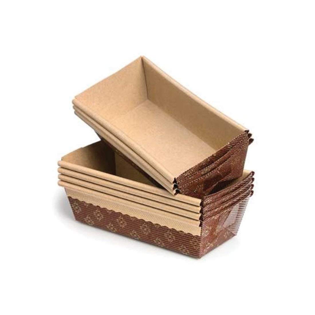 Loaf Cake Mould, Plum Cake Mould Bake And Serve Brown Kraft Medium (Set of 5 Pieces)