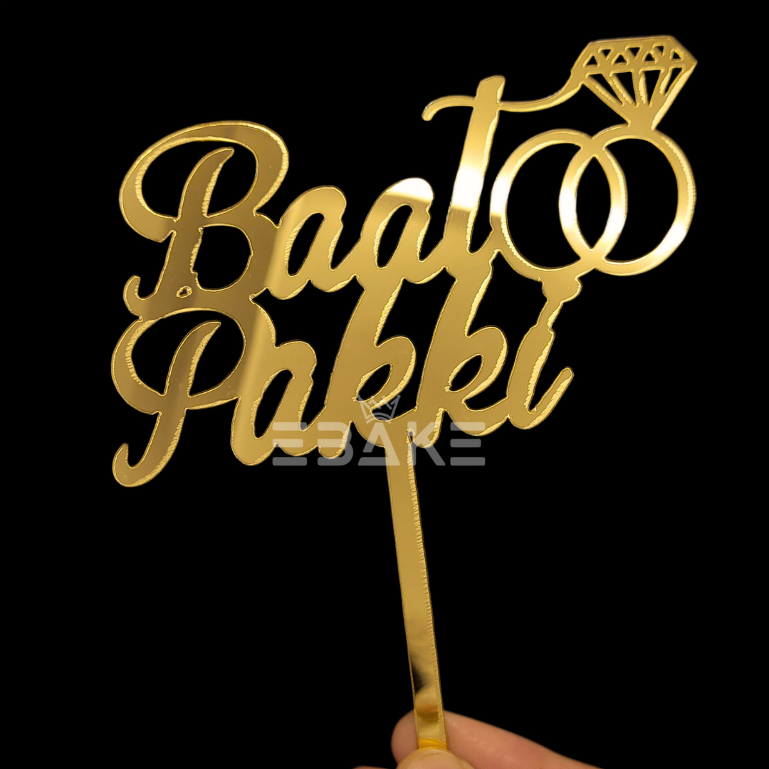 Baat Pakki Cake Topper Gold