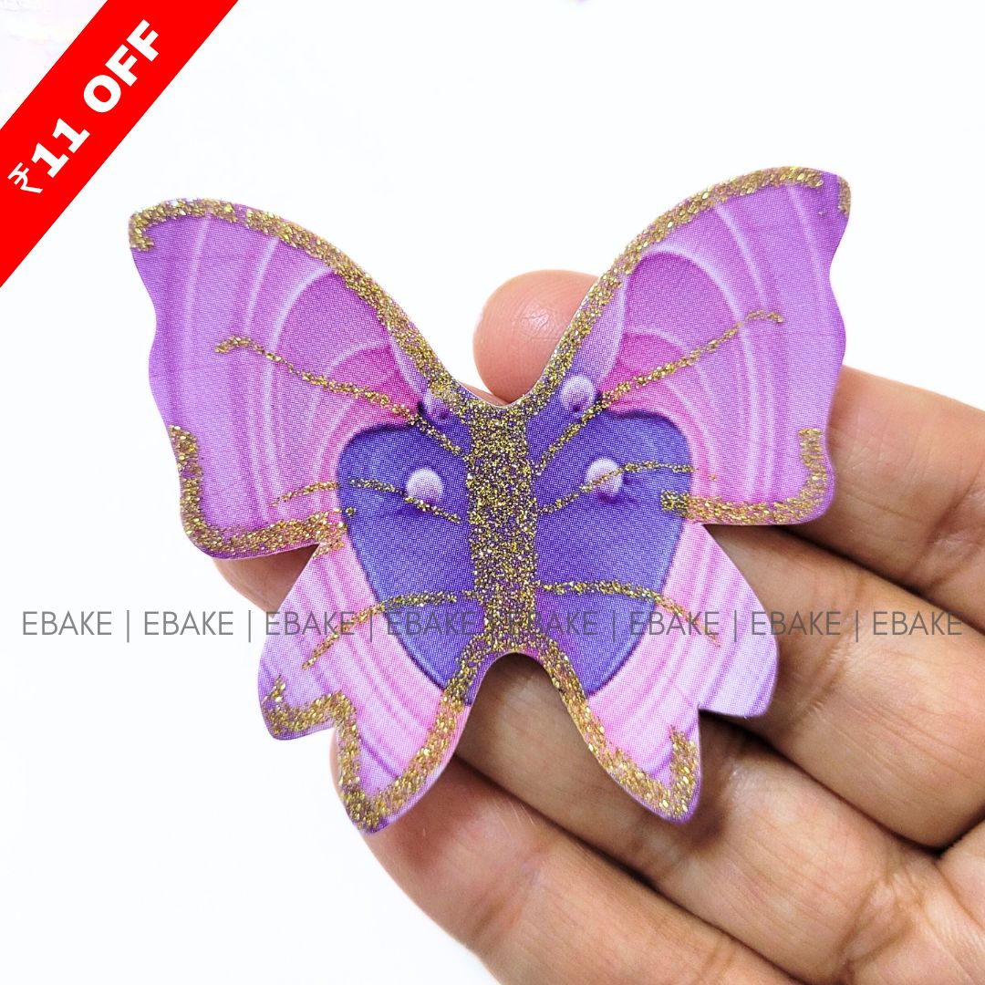 Paper Butterflies With Gold Glitter Foldable (Set of 10 Pieces)