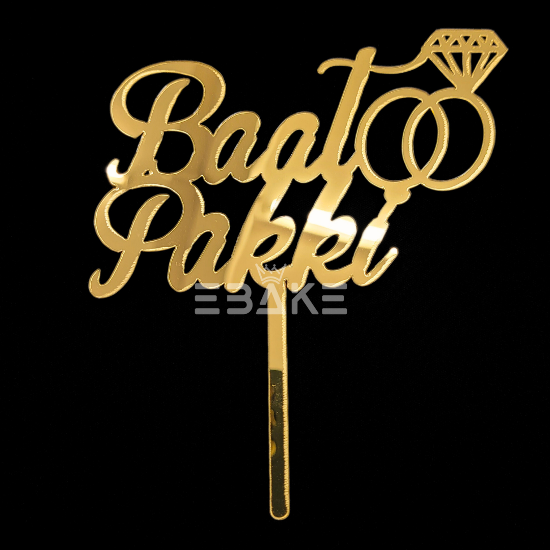 Baat Pakki Cake Topper Gold