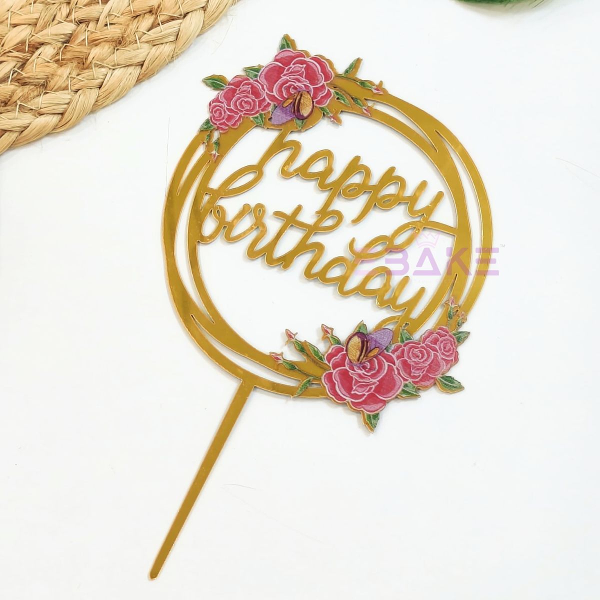 Happy Birthday Graphic Acrylic Cake Topper