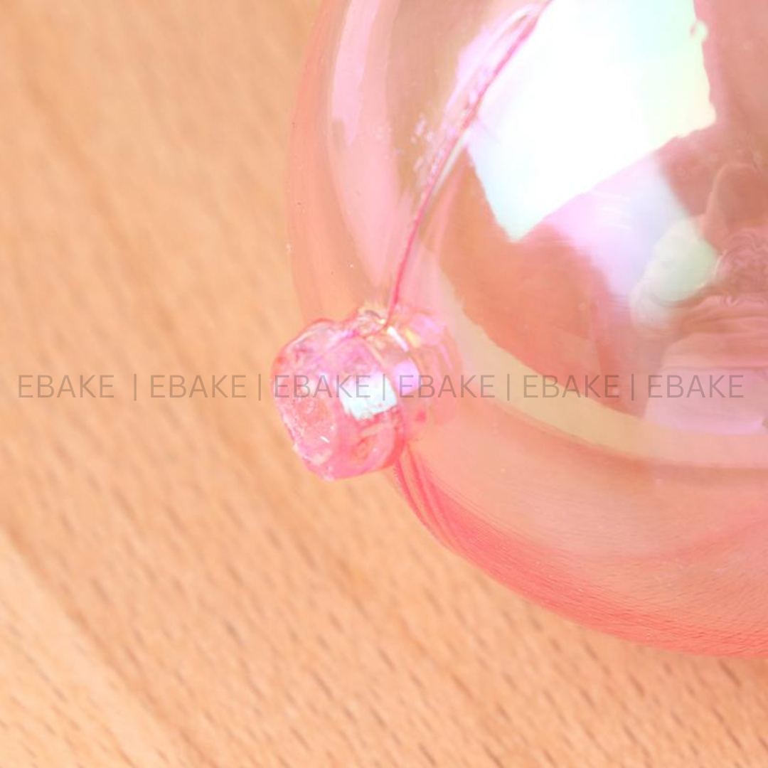 Pink Clear Transparent Faux Balls - Set of 12 Pcs