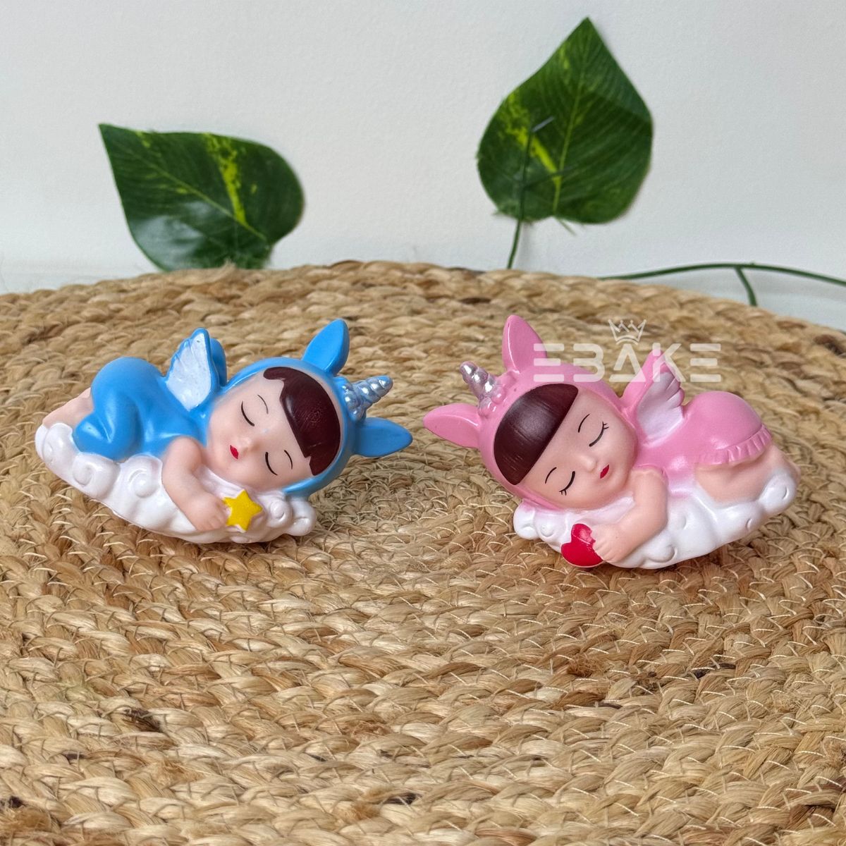 Sleeping Angel Baby Figurine - 2 Pieces Set