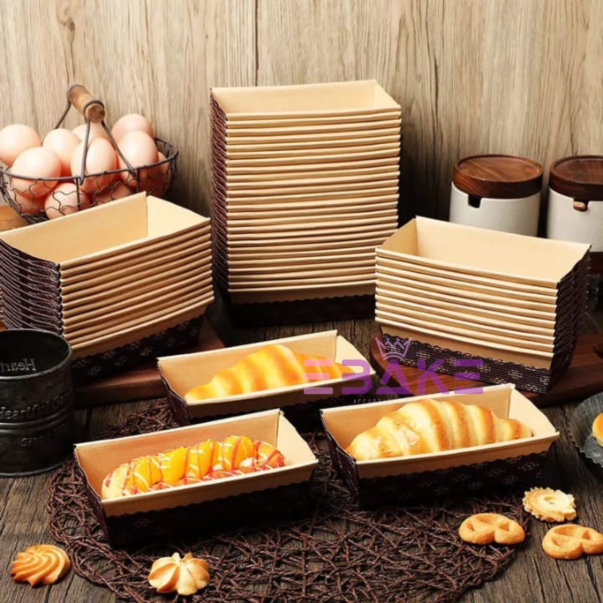 Loaf Cake Mould, Plum Cake Mould Bake And Serve Brown Kraft Large (Set of 5 Pieces)