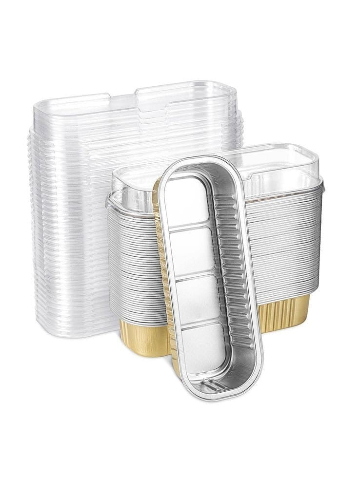 Gold Aluminium Foil Mini Loaf Pans With Lids
