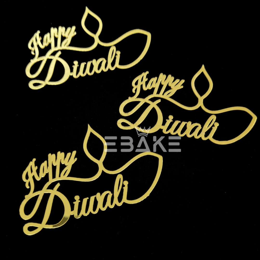 Happy Diwali 3 Inch Acrylic Cutout (Set of 3)