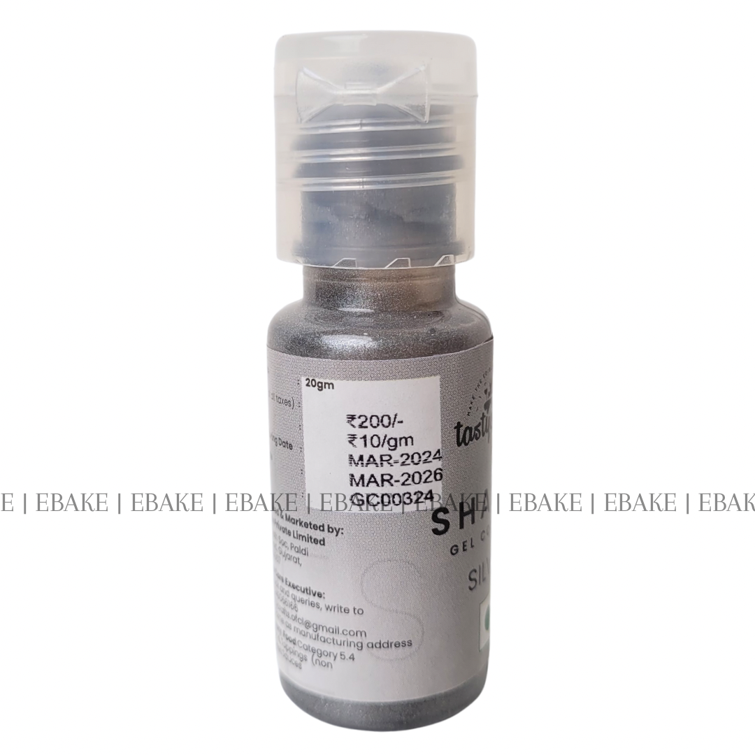 Silver Edible Concentrated Gel Colour for Cake Decorating - 20g Bottle
