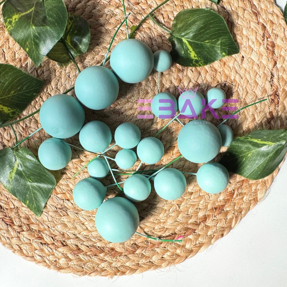 Light Sea Green Matte Faux Balls - (Set Of 20 Pieces)