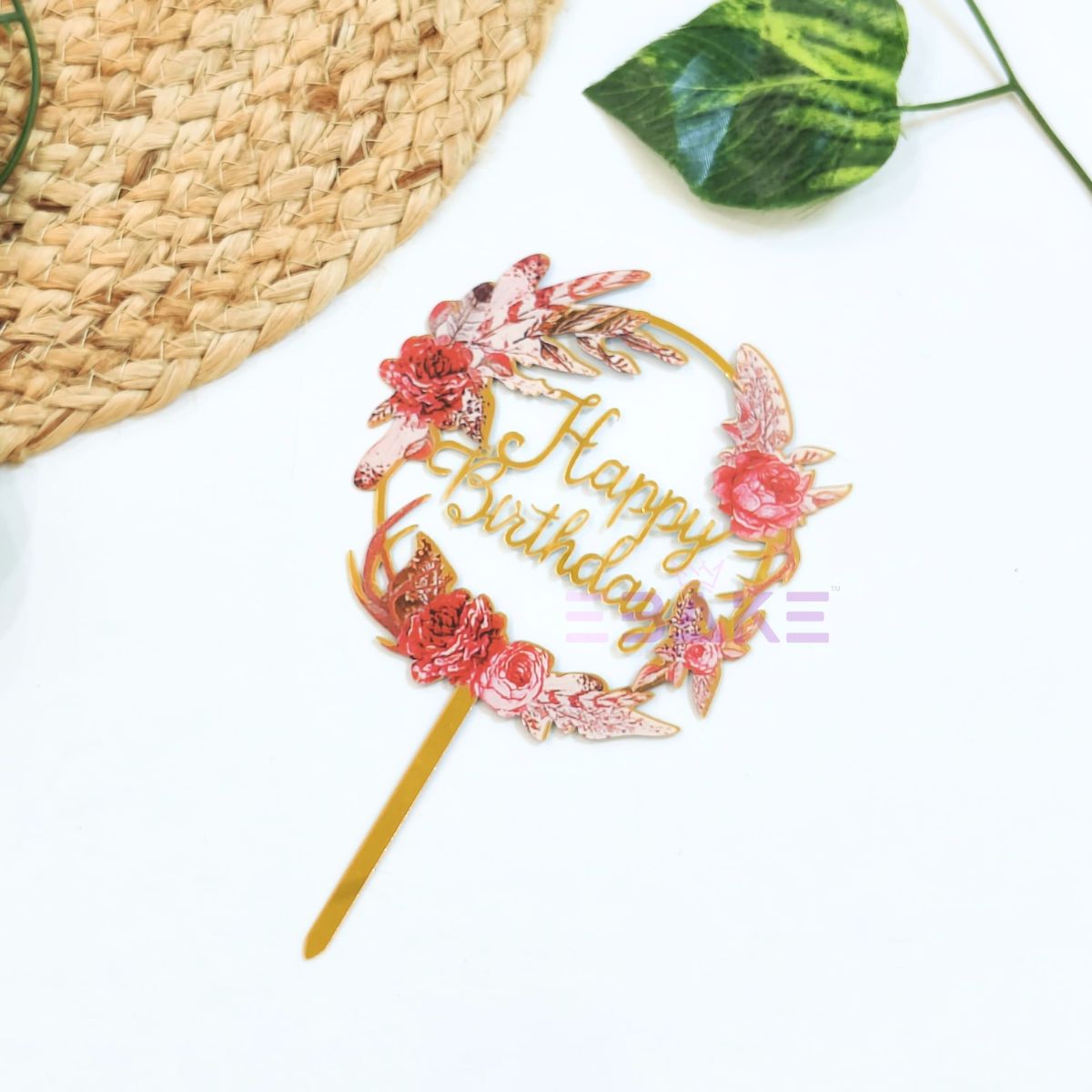 Happy Birthday Graphic Acrylic Cake Topper