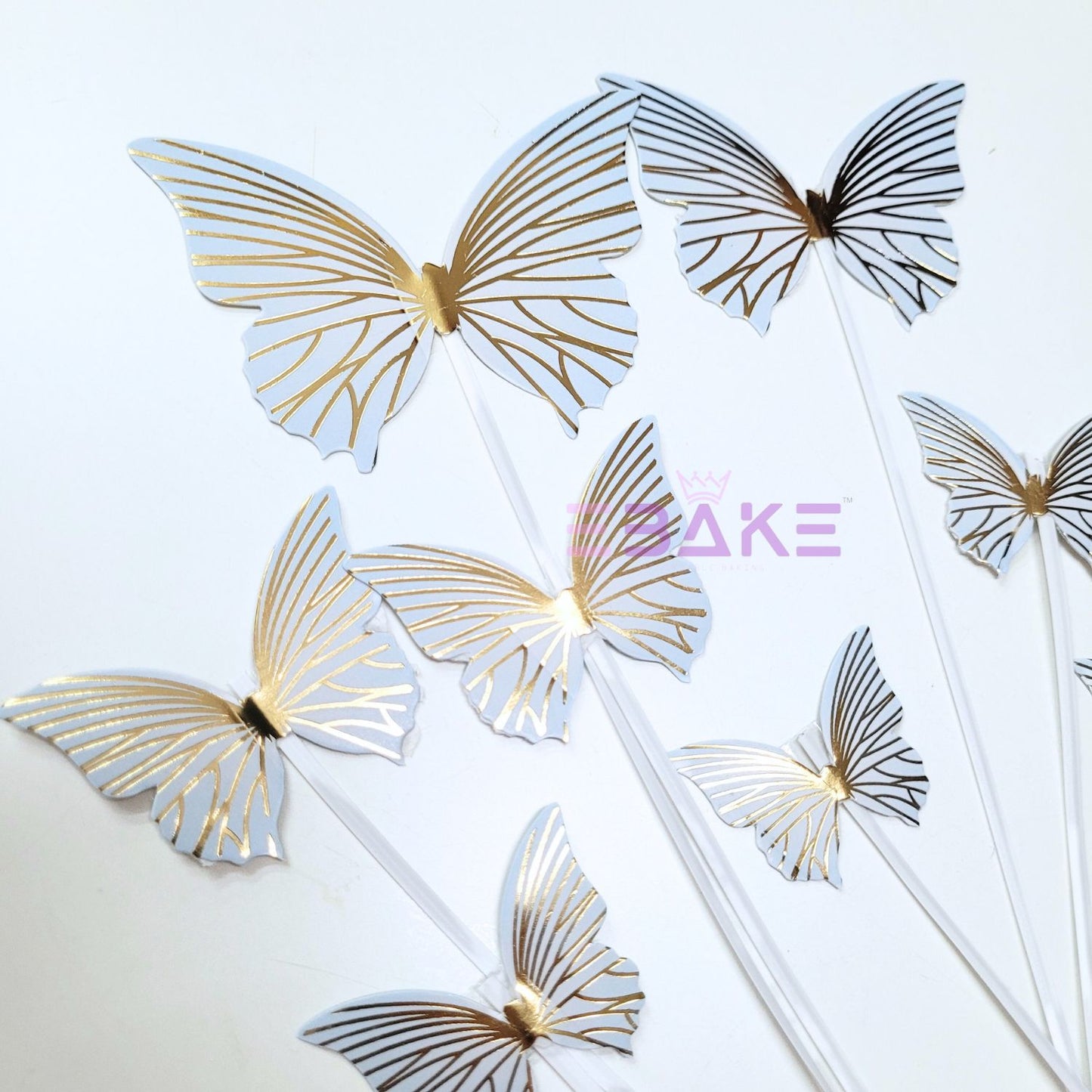 Blue Paper Butterflies With Twistable Stick - Foldable