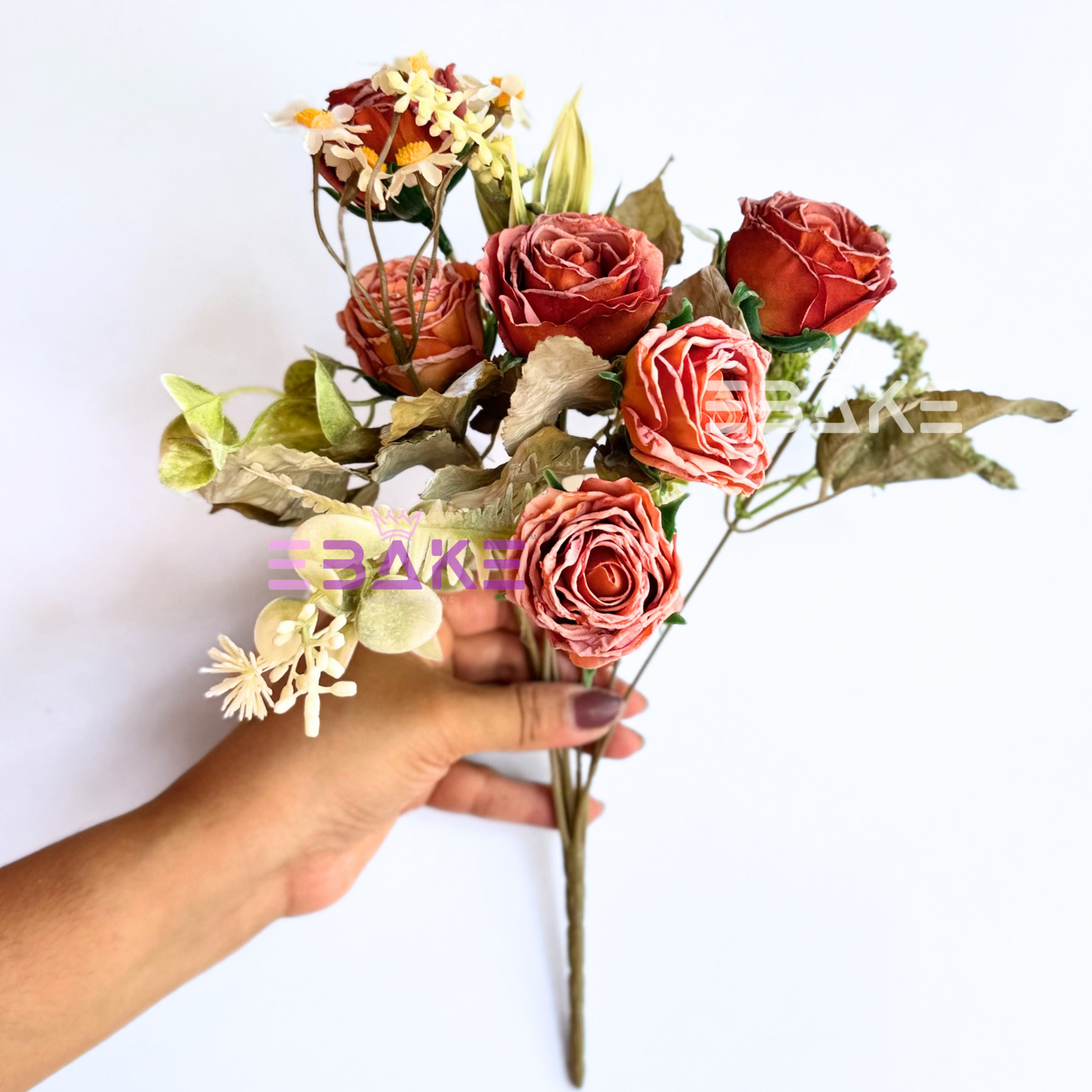 A1455 Premium Dried Finish Rose Bunch (6 Roses With Fillers)