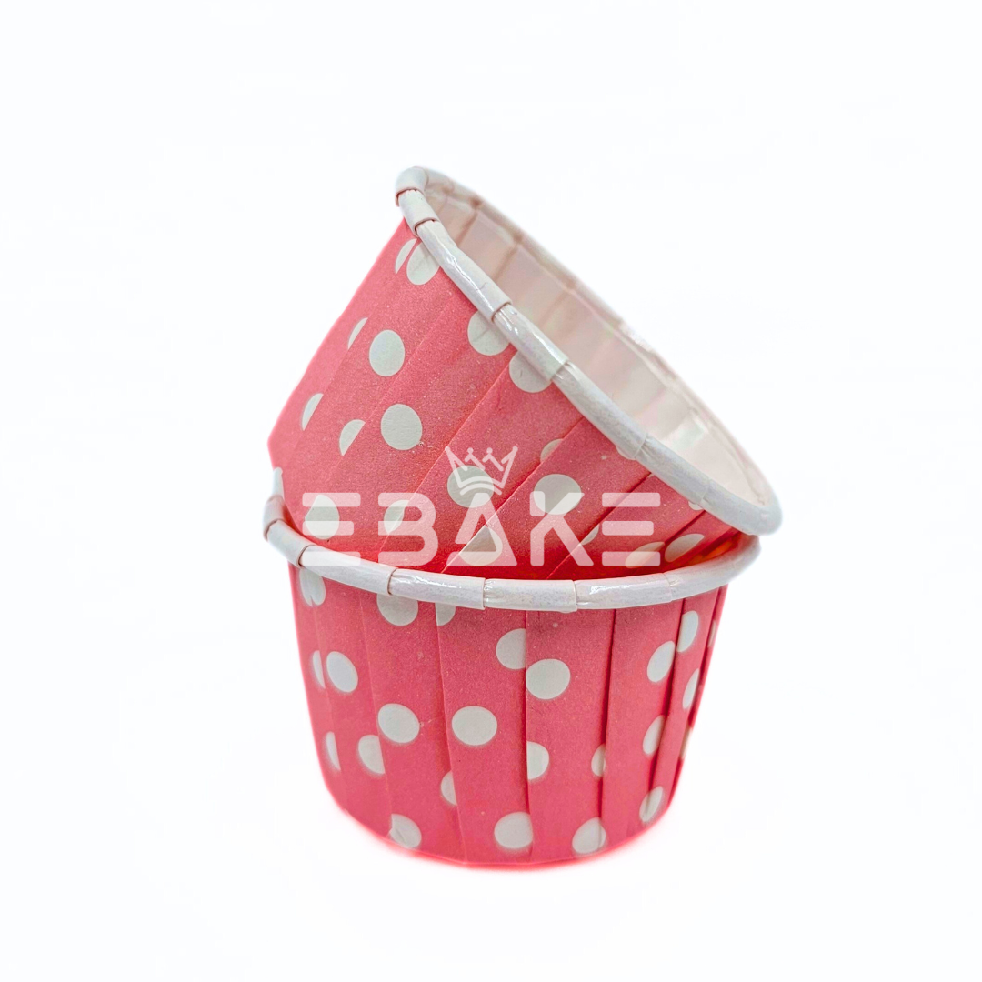 Mini Rolled Rim Muffin Cup / Cupcake Liners - Pink A532 (Set of 50 pieces)