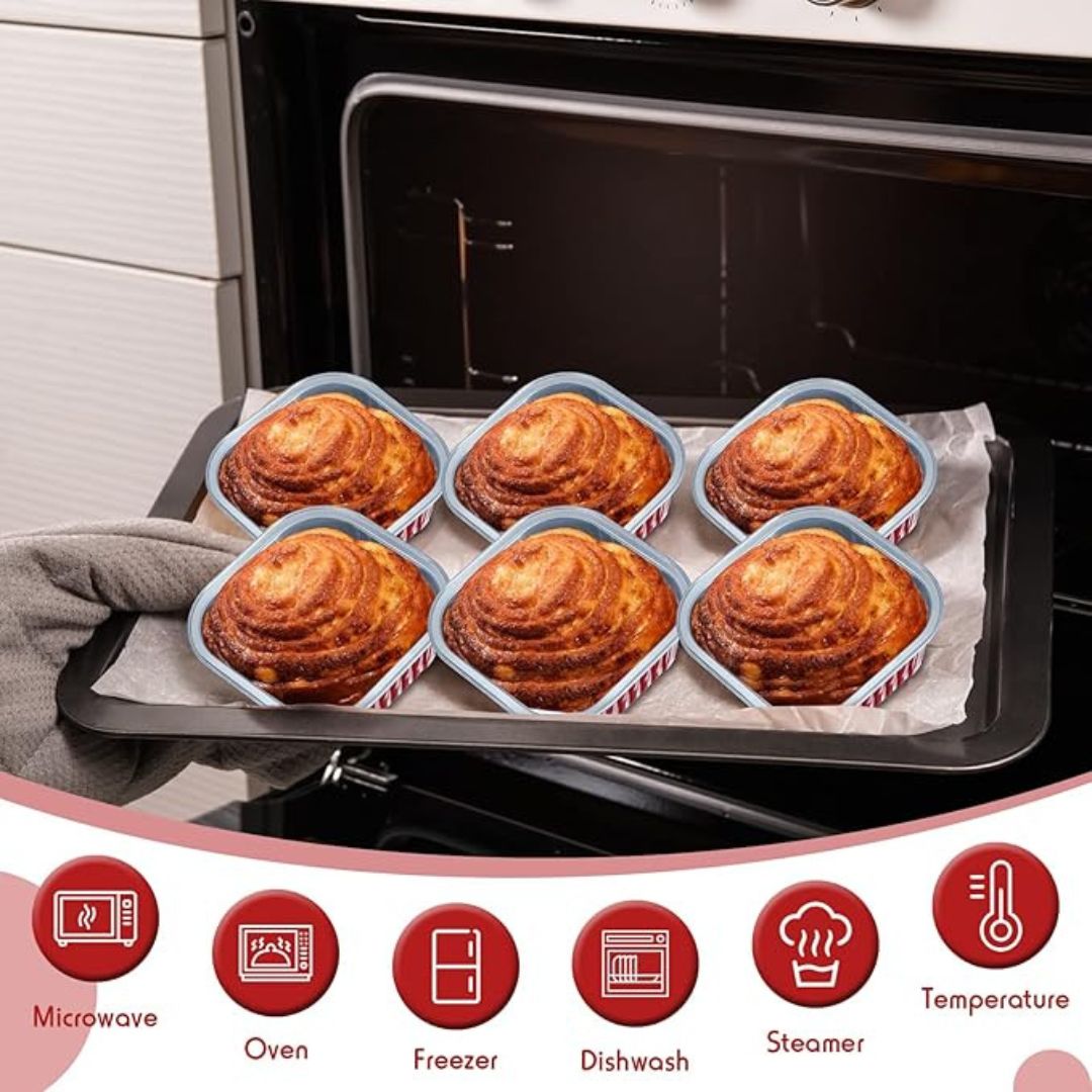 Aluminium Foil Square Baking Cup With Lid