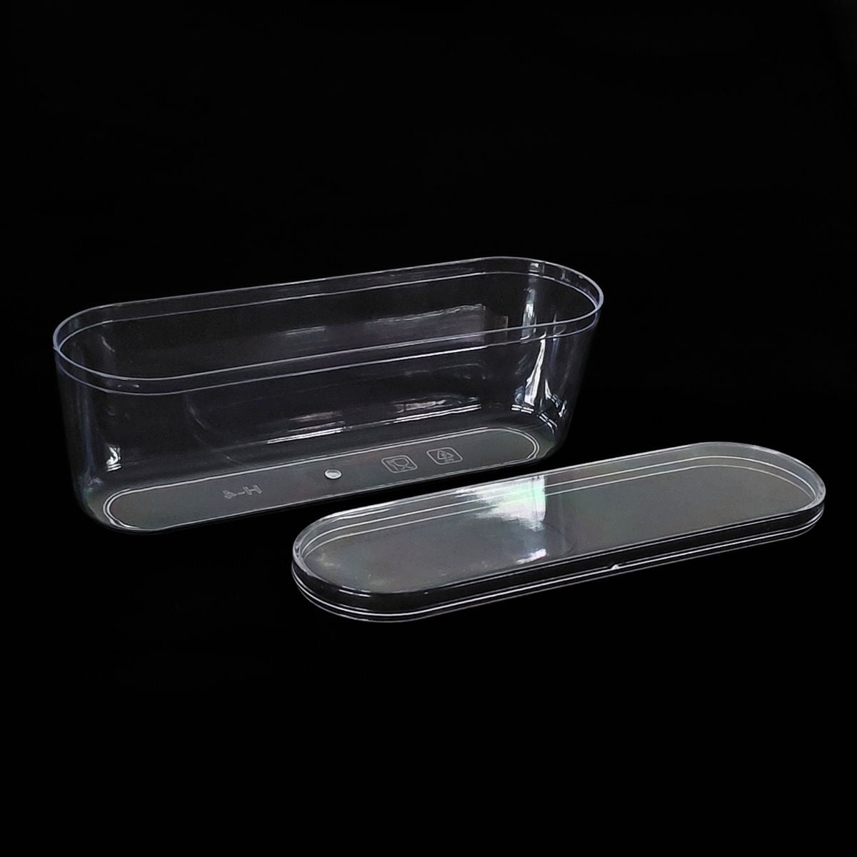 200ml Rectangle Acrylic Dessert Box / Cake Tub (With Lid)