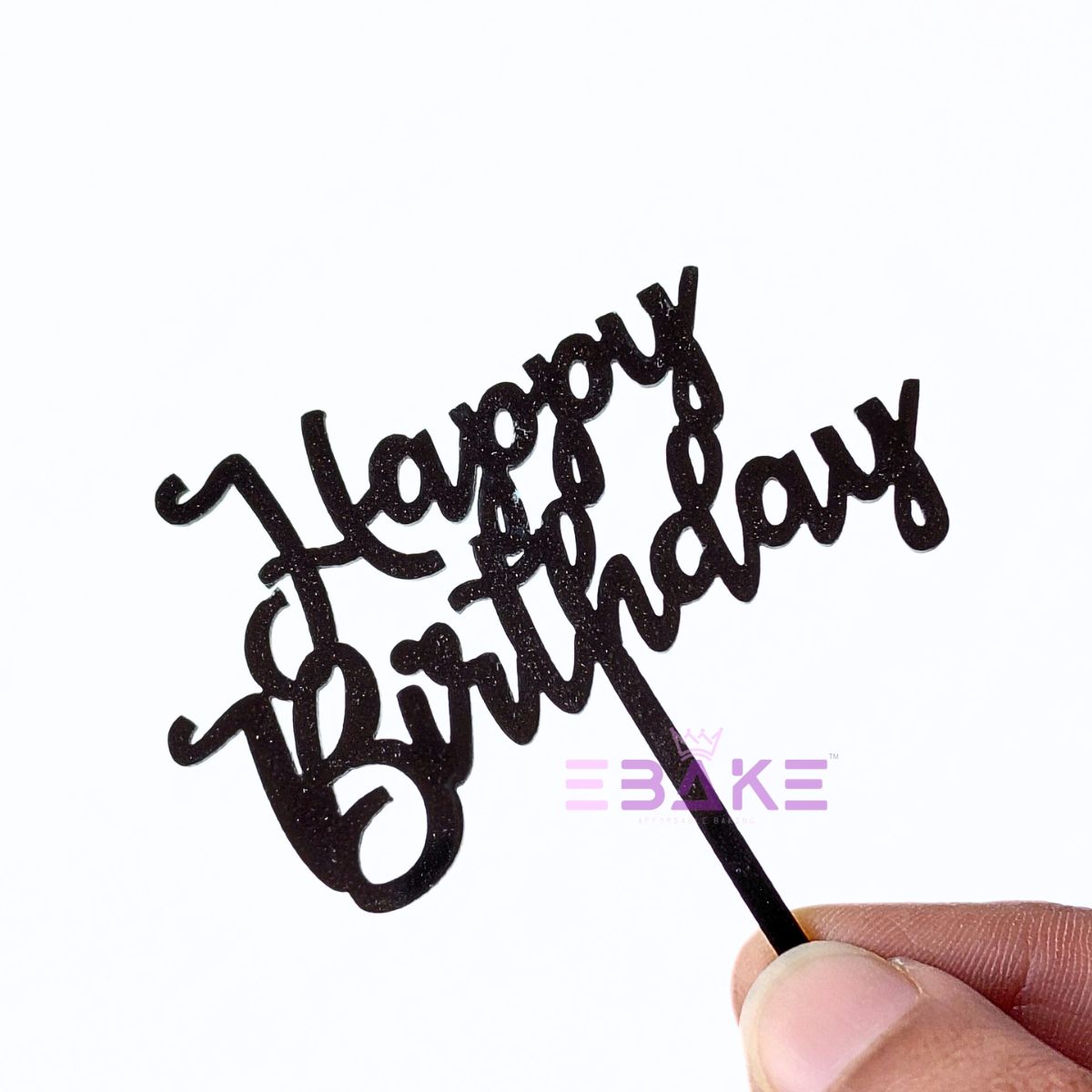 Happy Birthday Mini Topper Black