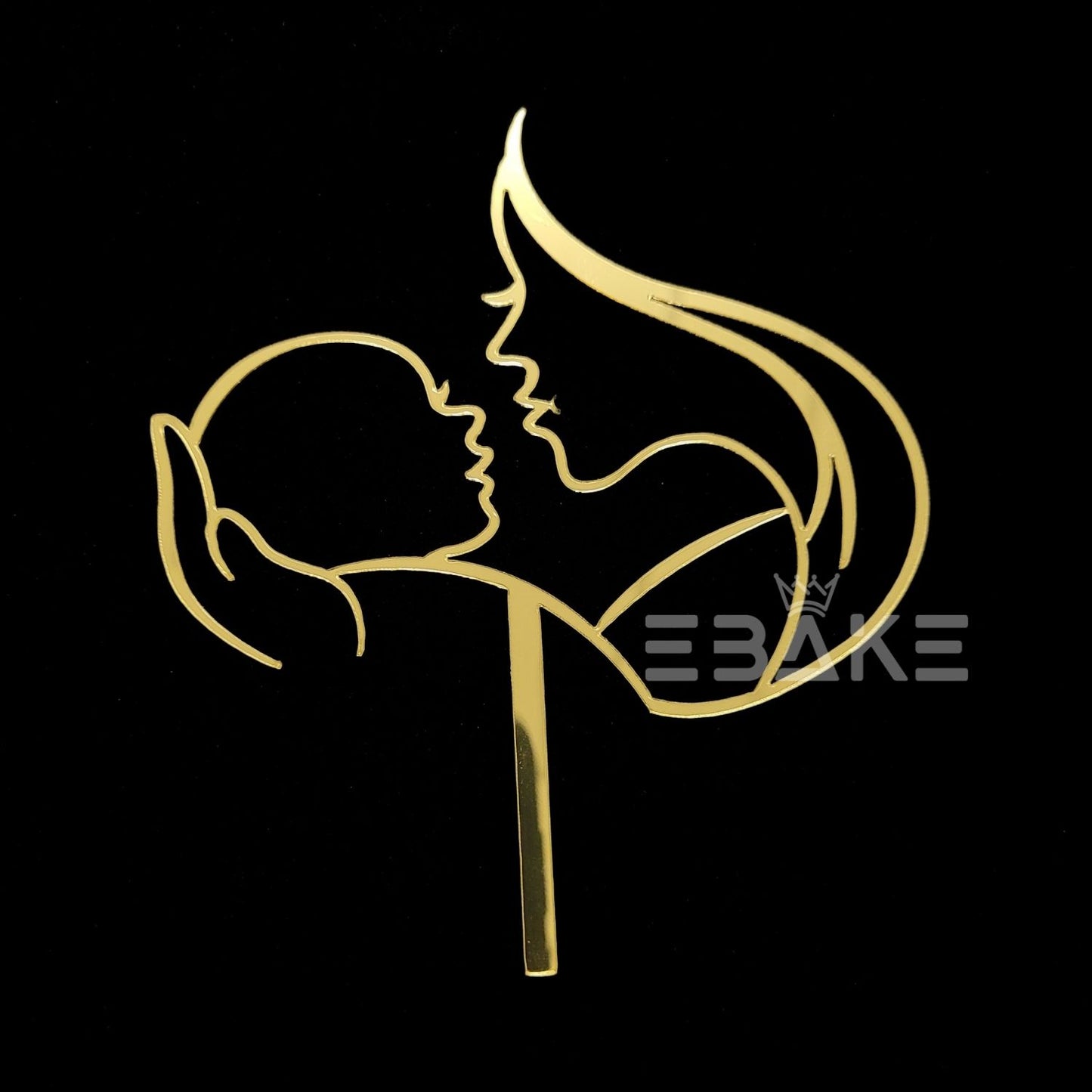 Line Art Cake Topper Mother And Baby Gold