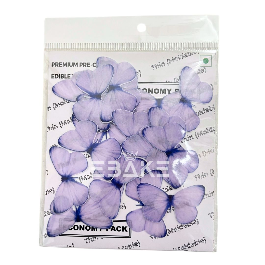 Edible Wafer Butterflies Pastel Purple