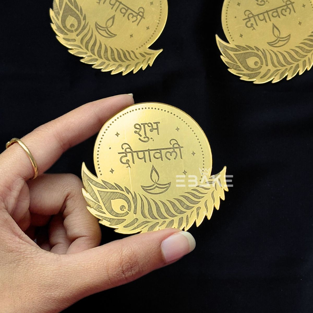 Shubh Deepawali Coin Topper 2.5 Inches - Set of 10 Pieces