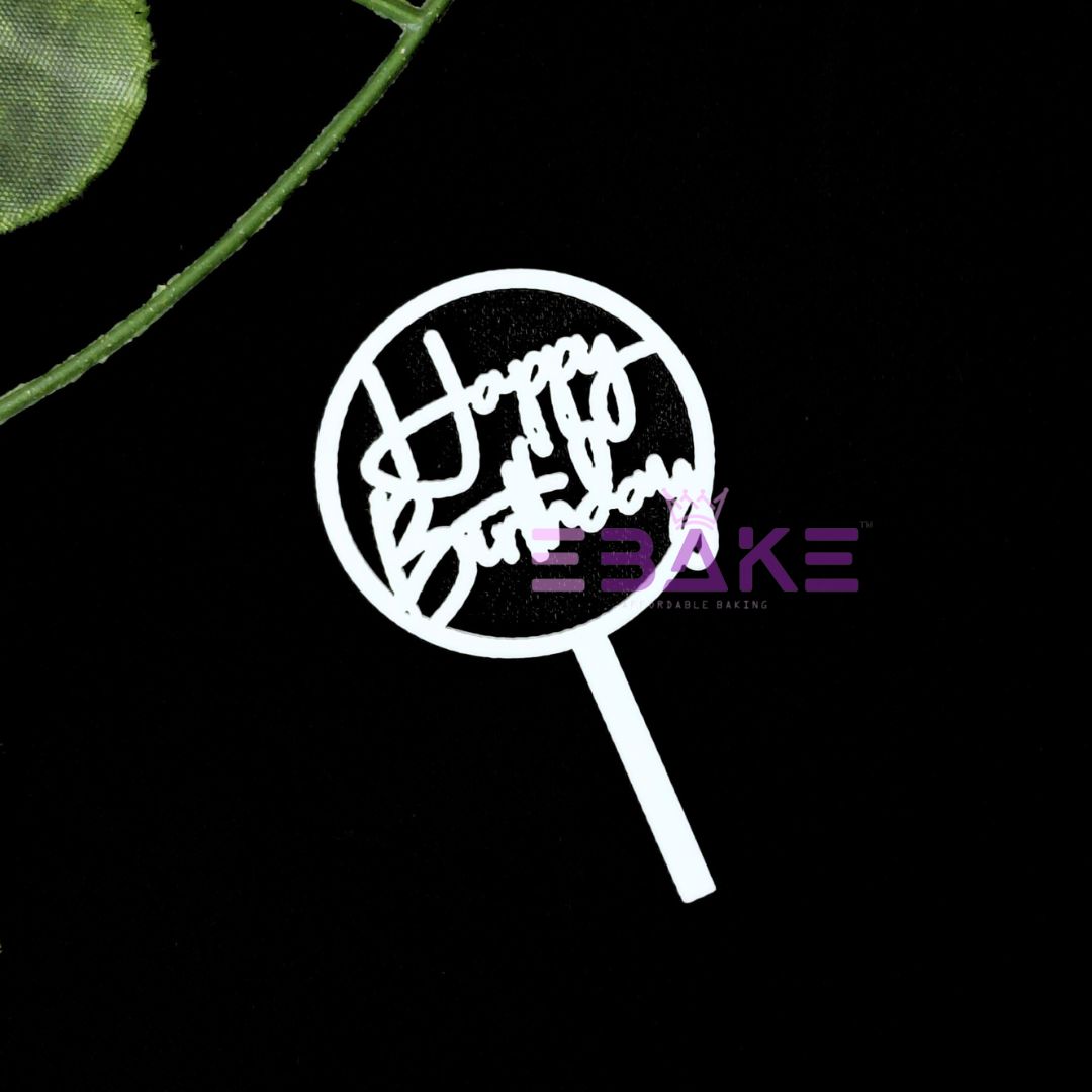 Happy Birthday Mini Topper White