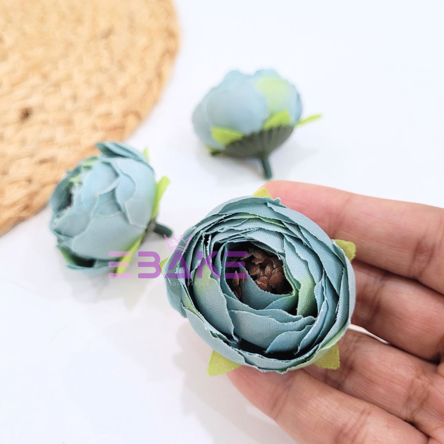 Small Peony - A2239 Muted Blue-Green