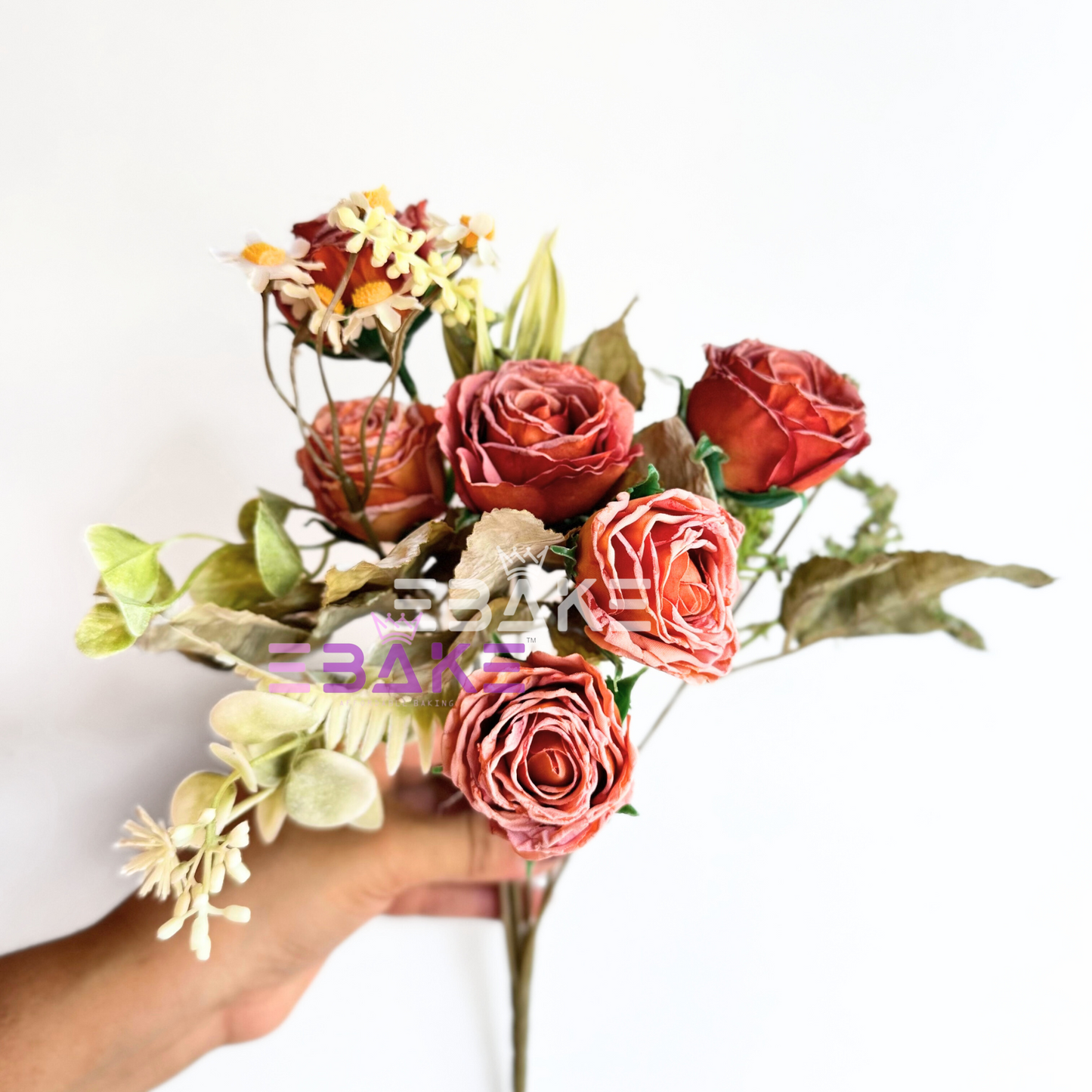 A1455 Premium Dried Finish Rose Bunch (6 Roses With Fillers)