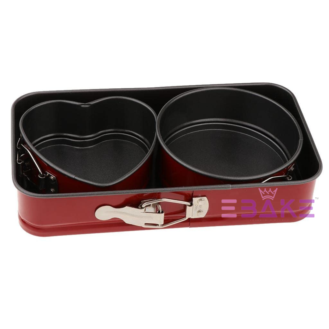 Springform Pan Heart, Round & Rectangle (3 Pieces Set)