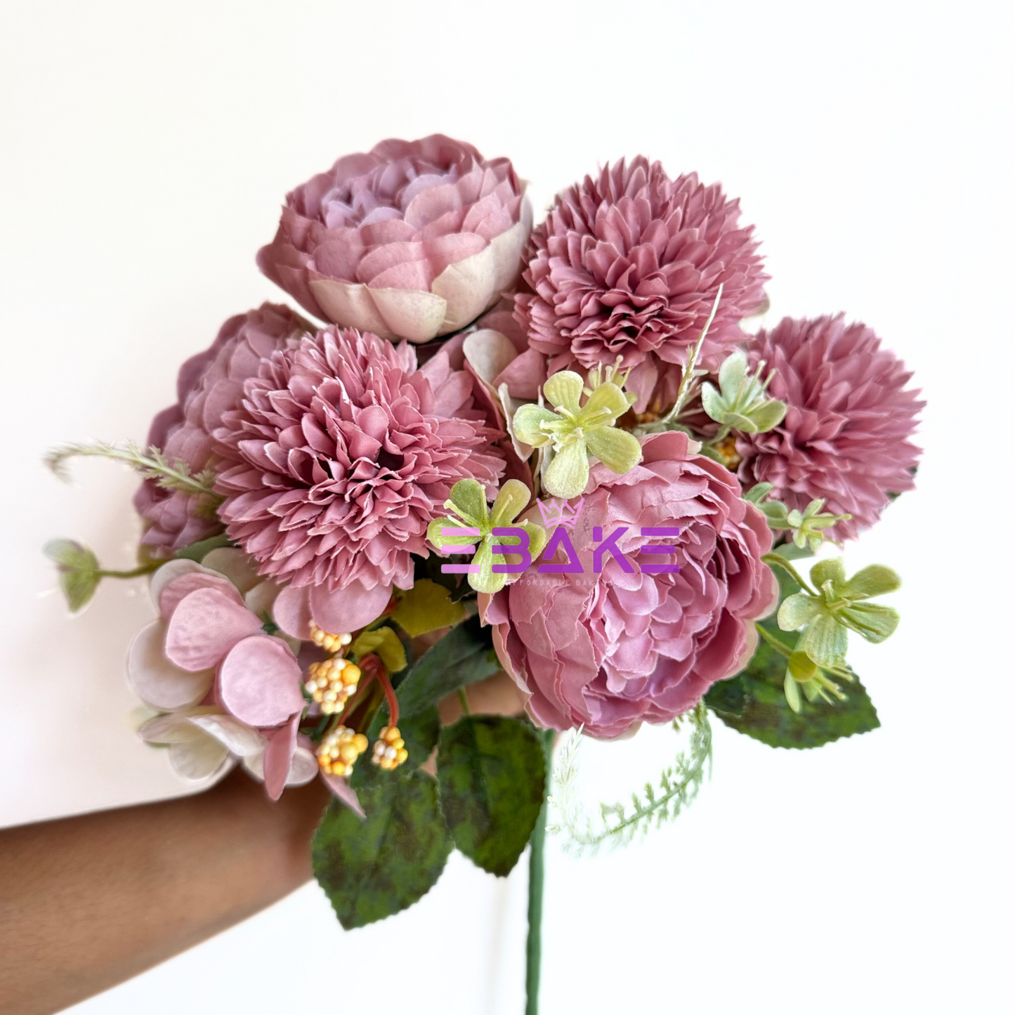 A1476 Premium Mixed Flower Bunch (Peony, Dahlia & Hydrangea With Fillers) Light Mauve