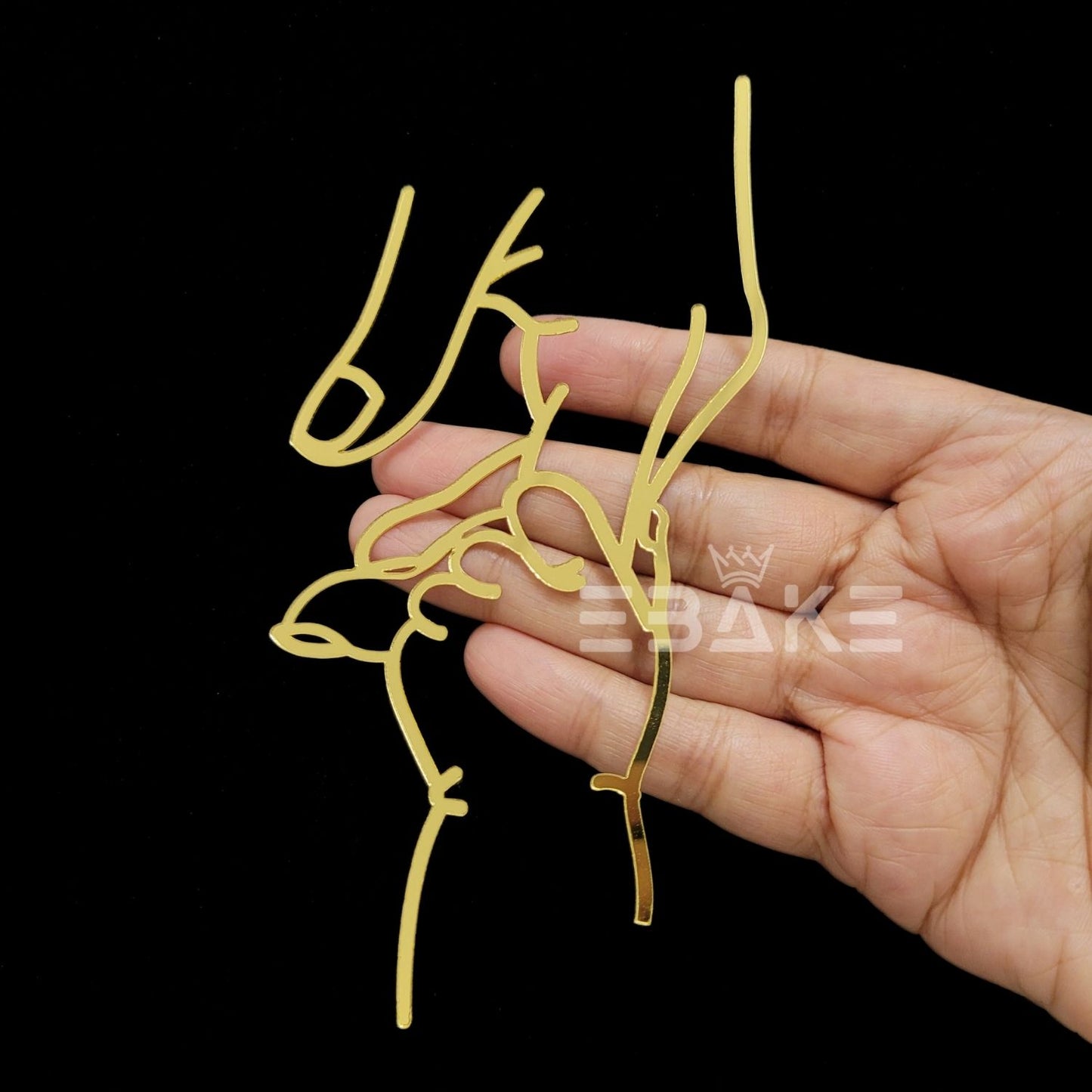 Hands Line Art Cake Topper