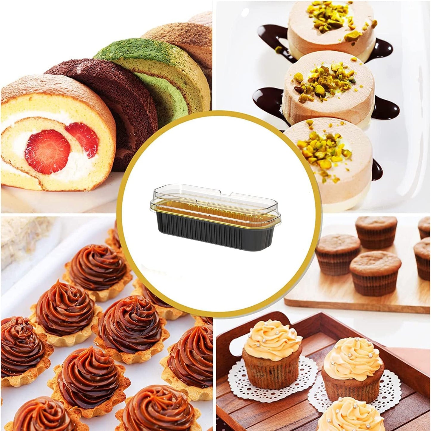 Black Aluminium Foil Mini Loaf Pans With Lids